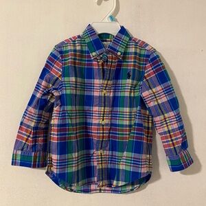 Ralph Lauren Plaid Cotton Poplin Shirt Size 24m